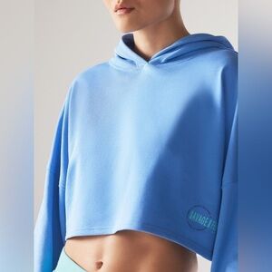 NWT - Savage x Fenty ESSENTIAL TERRY SCOPE LOGO CROPPED HOODIE - Size Large